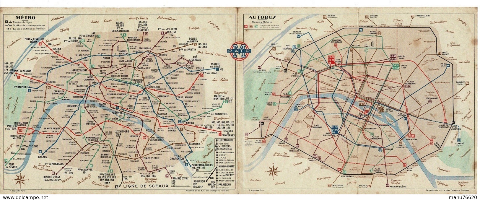 Plan : PARIS Et Sa Banlieue Par Les Autobus Et Le Métro , RATP . Photo NOTRE DAME . - Europe