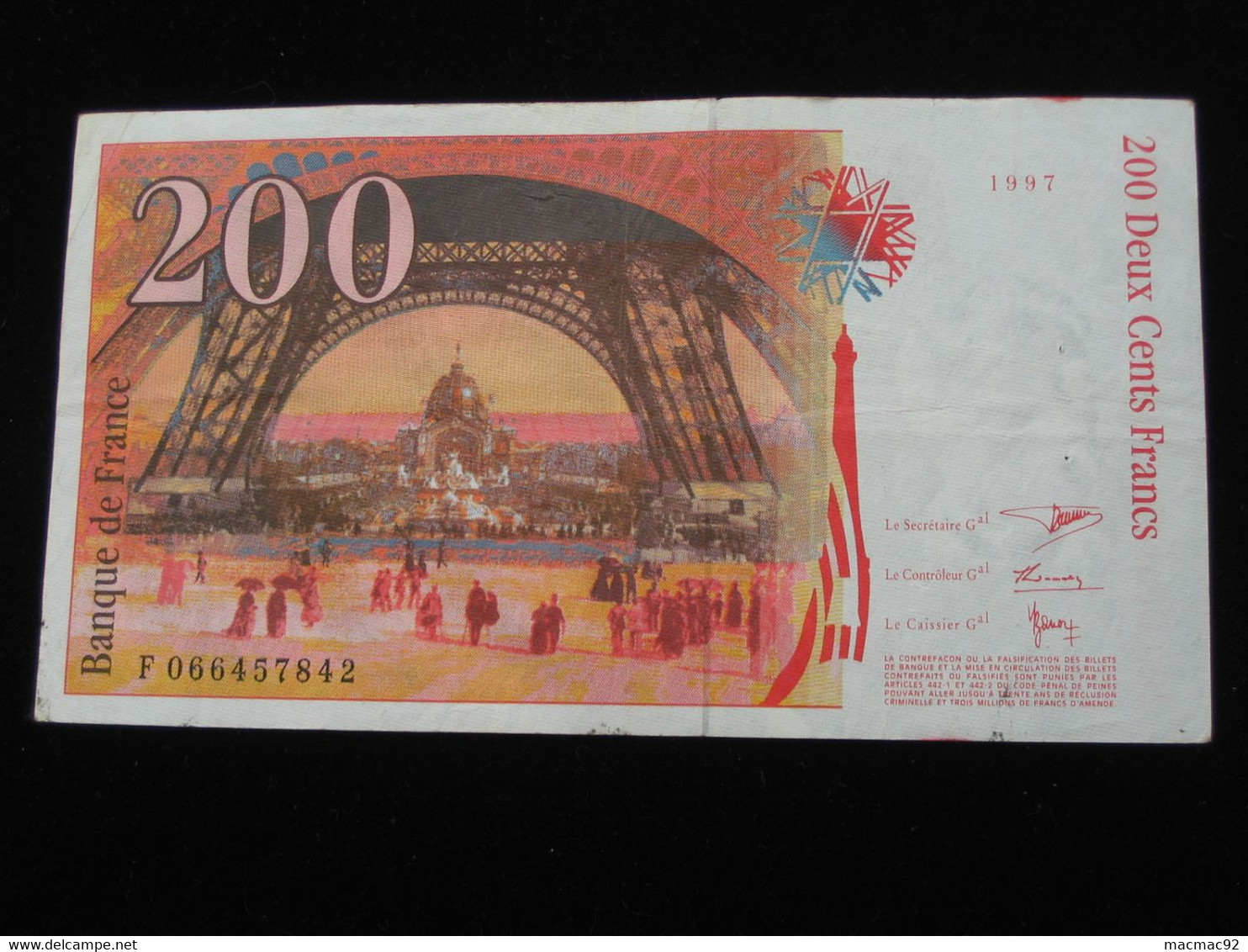 200 Deux Cents Francs - EIFFEL - 1997   **** EN ACHAT IMMEDIAT **** - 200 F 1995-1999 ''Eiffel''