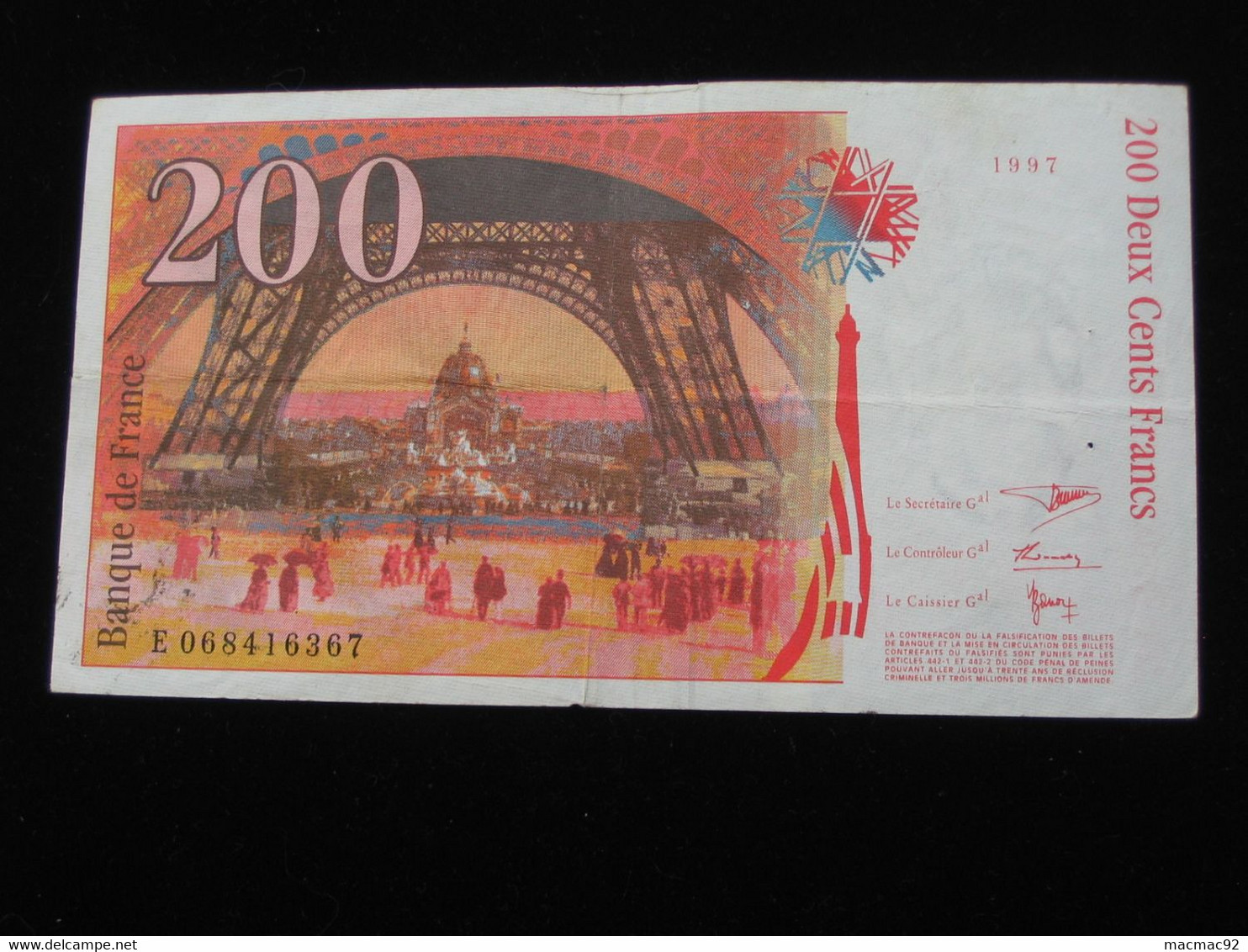 200 Deux Cents Francs - EIFFEL - 1997   **** EN ACHAT IMMEDIAT **** - 200 F 1995-1999 ''Eiffel''