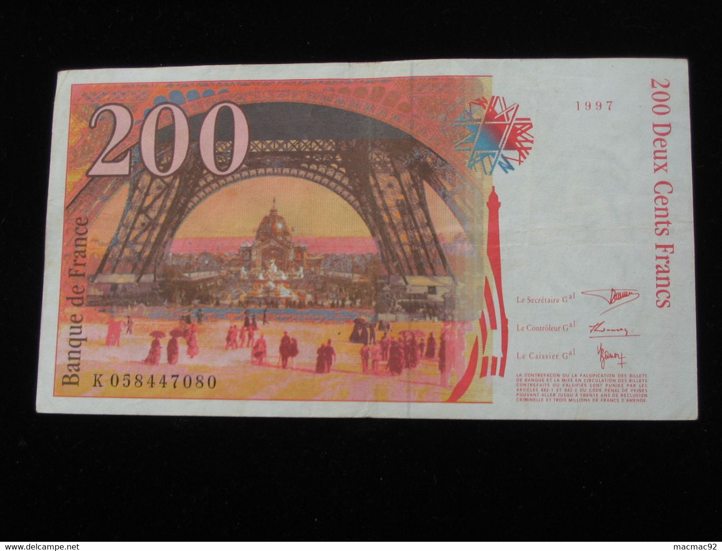 200 Deux Cents Francs - EIFFEL - 1997   **** EN ACHAT IMMEDIAT **** - 200 F 1995-1999 ''Eiffel''