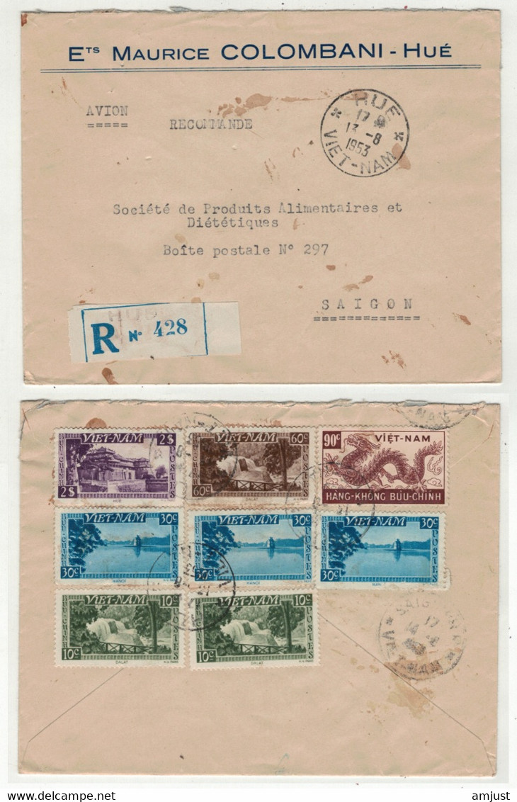 Viêt-Nam // Vietnam // Lettre Recommandée De Hué Pour Saigon Le 13.08.1953 - Vietnam