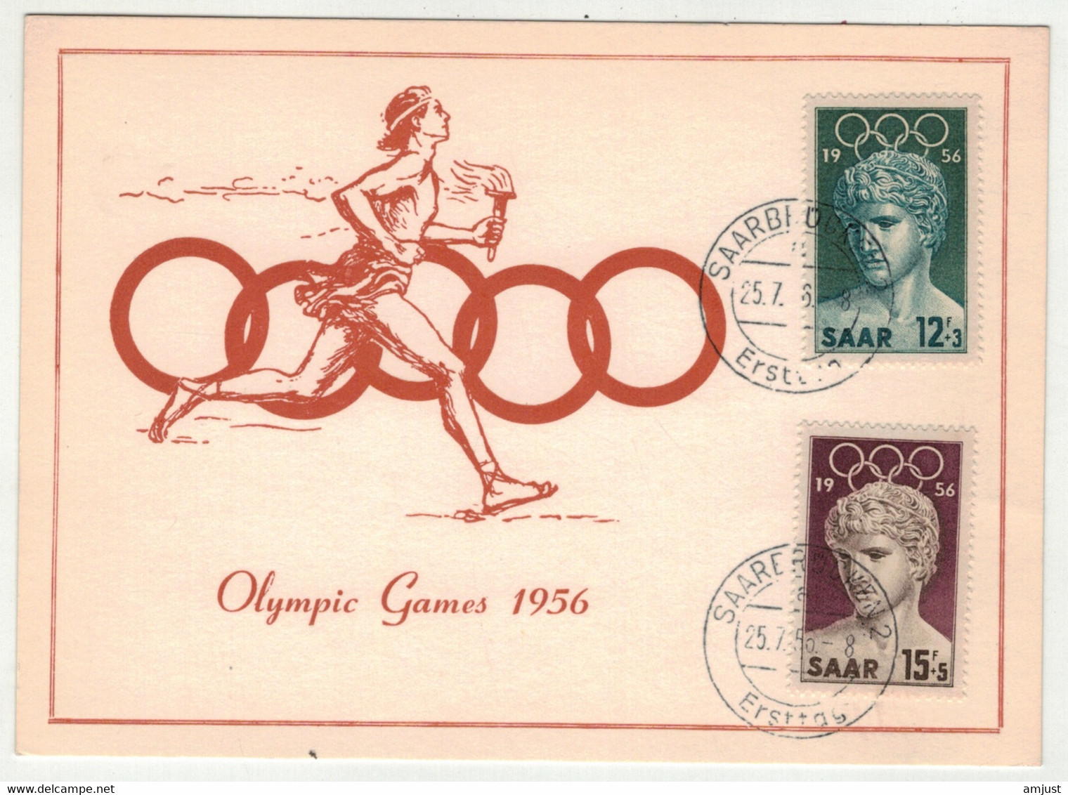 Sarre // Carte Des Jeux Olympiques De 1956 - Lettres & Documents