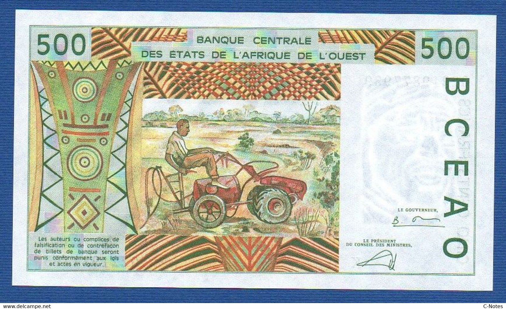 WEST AFRICAN STATES - SENEGAL - P.710Km – 500 FRANCS 2002 UNC, Serie K 02219877939 - West African States