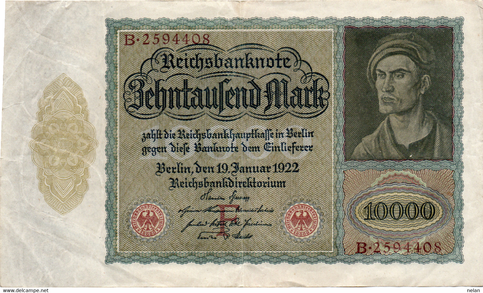 GERMANIA  10000 MARK 1922   Wor:P-70, Ros:R-68a  VF+XF - 10000 Mark