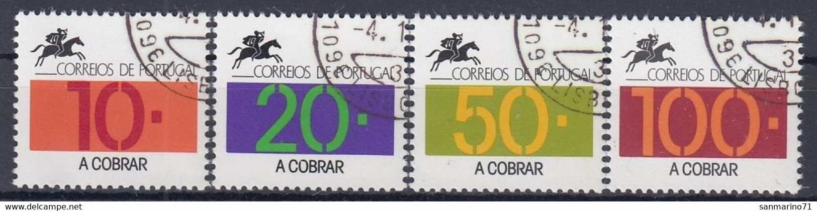 PORTUGAL Postage Due 91-94,used,falc Hinged - Gebruikt