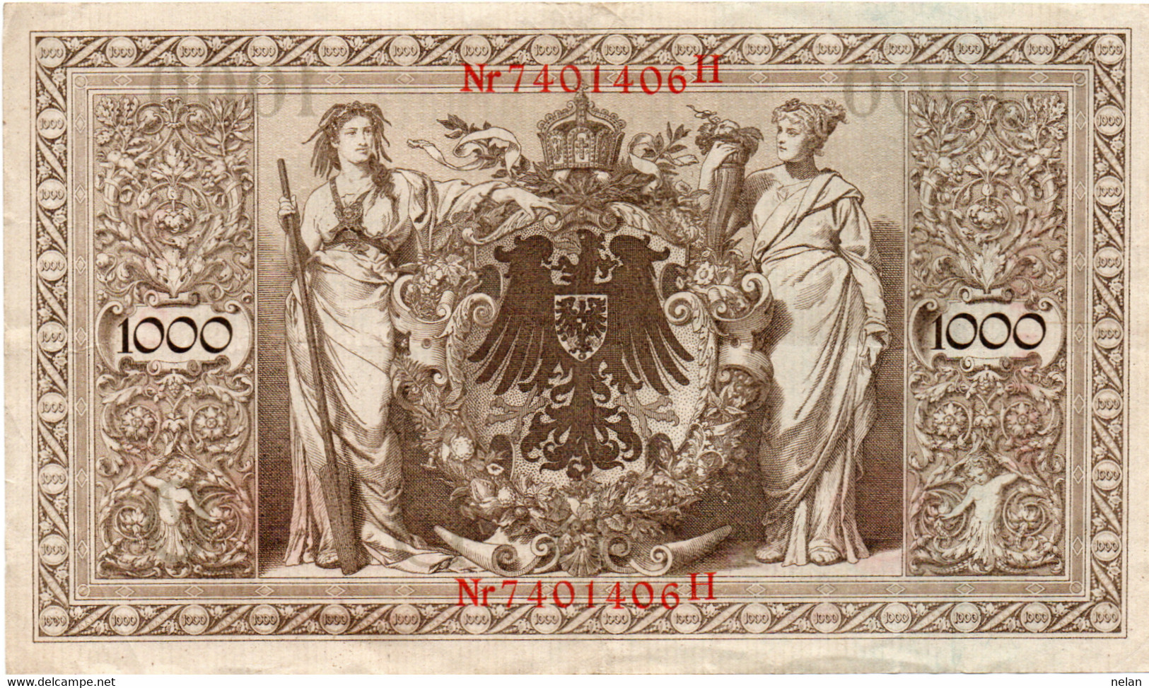 GERMANIA-1000 MARK 1910 -  Wor:P-44b.5, Ros:R-45g XF - 1000 Mark