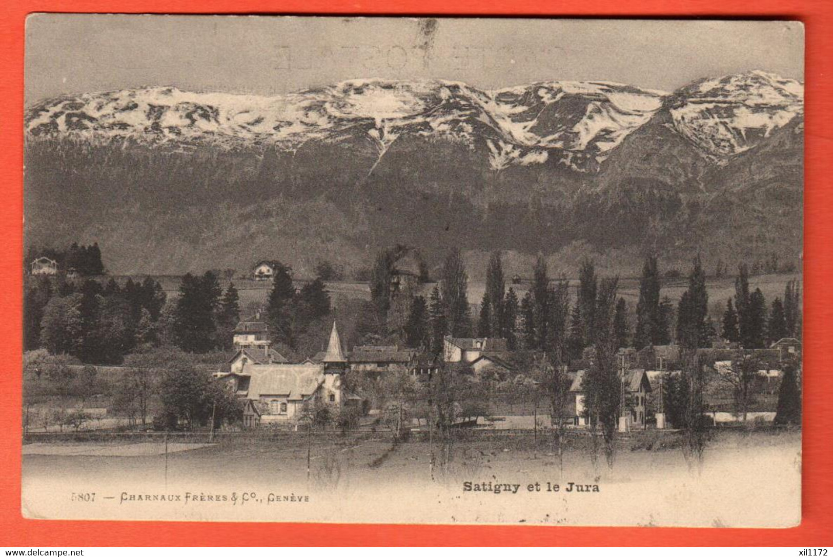 ZTV-20 Satigny Et Le Jura. Charnaux 7857.  Cachet 1905 Circulé Vers Nimes. - Satigny