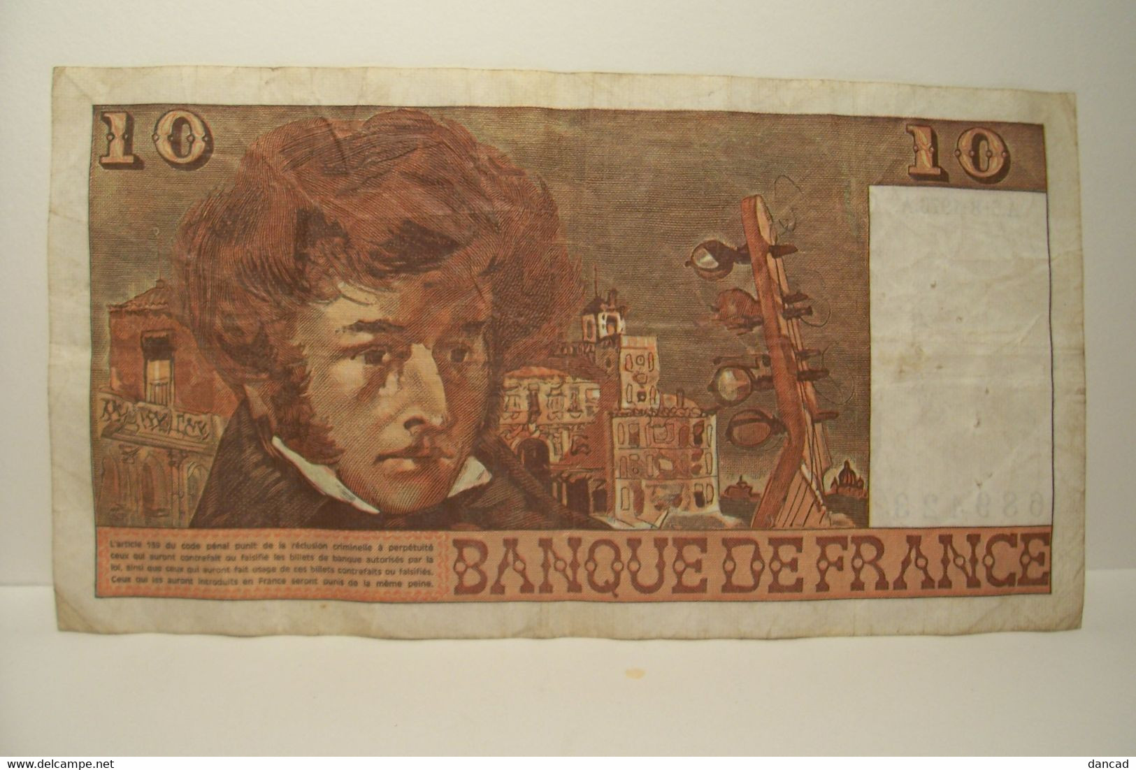 BILLET - DIX FRANCS ( 1976 ) - HECTOR  BERLIOZ - 10 F 1972-1978 ''Berlioz''