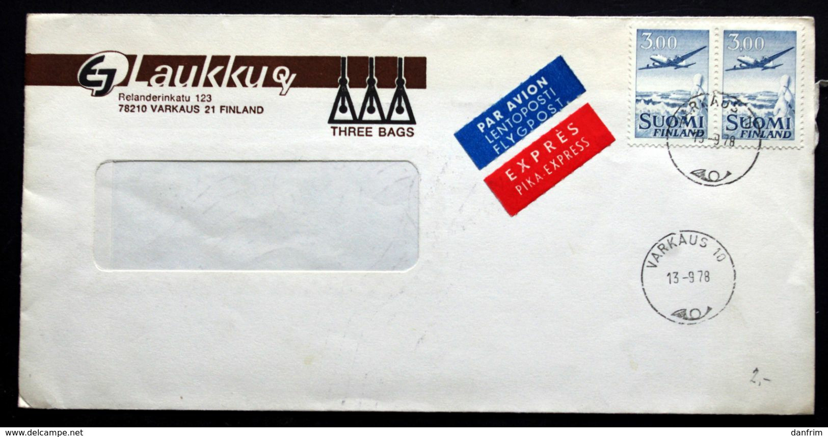 Finland 1978 Expres Cover  To Denmark ( Lot 3761 ) - Cartas & Documentos