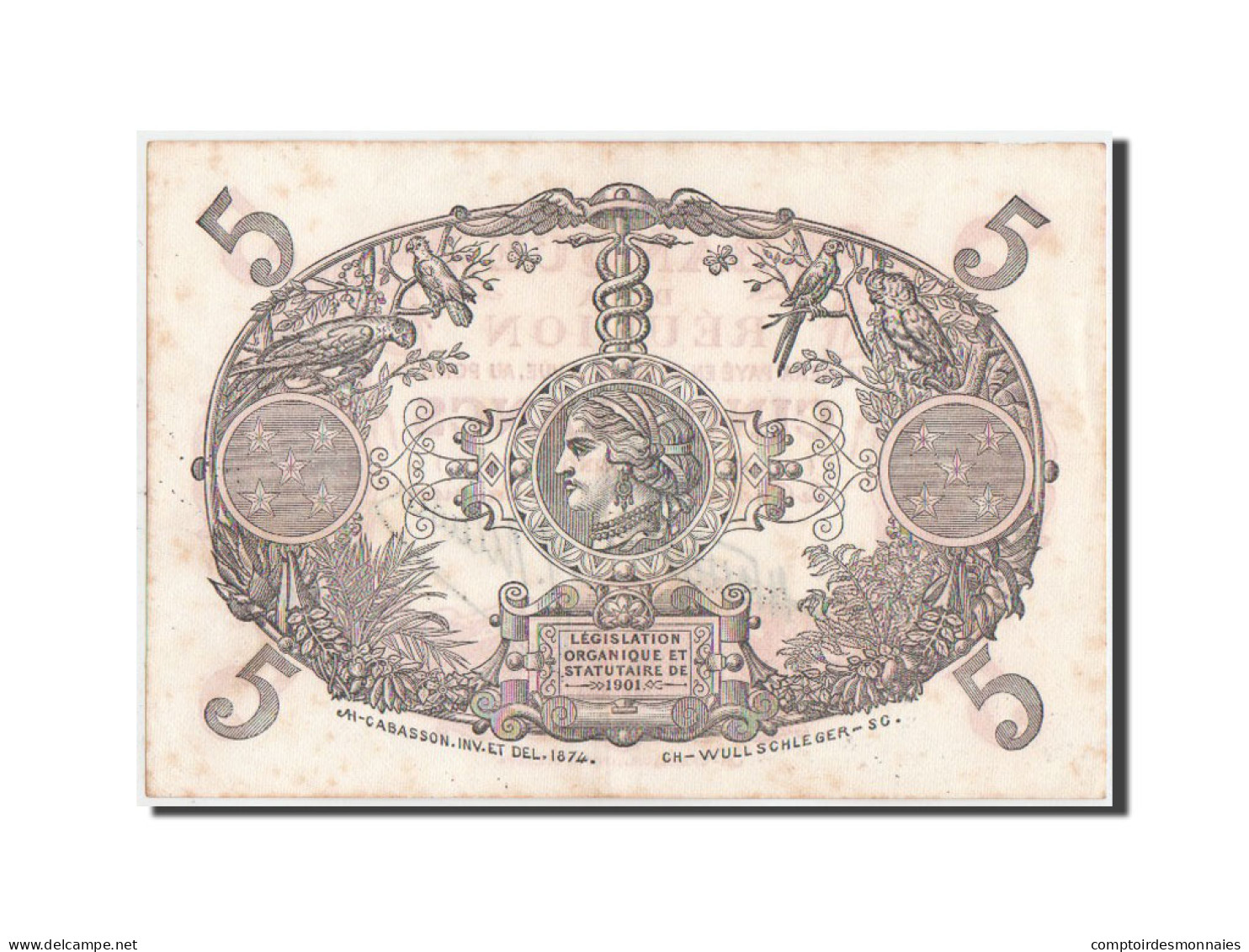 Billet, Réunion, 5 Francs, 1938, KM:14, TTB+ - Réunion