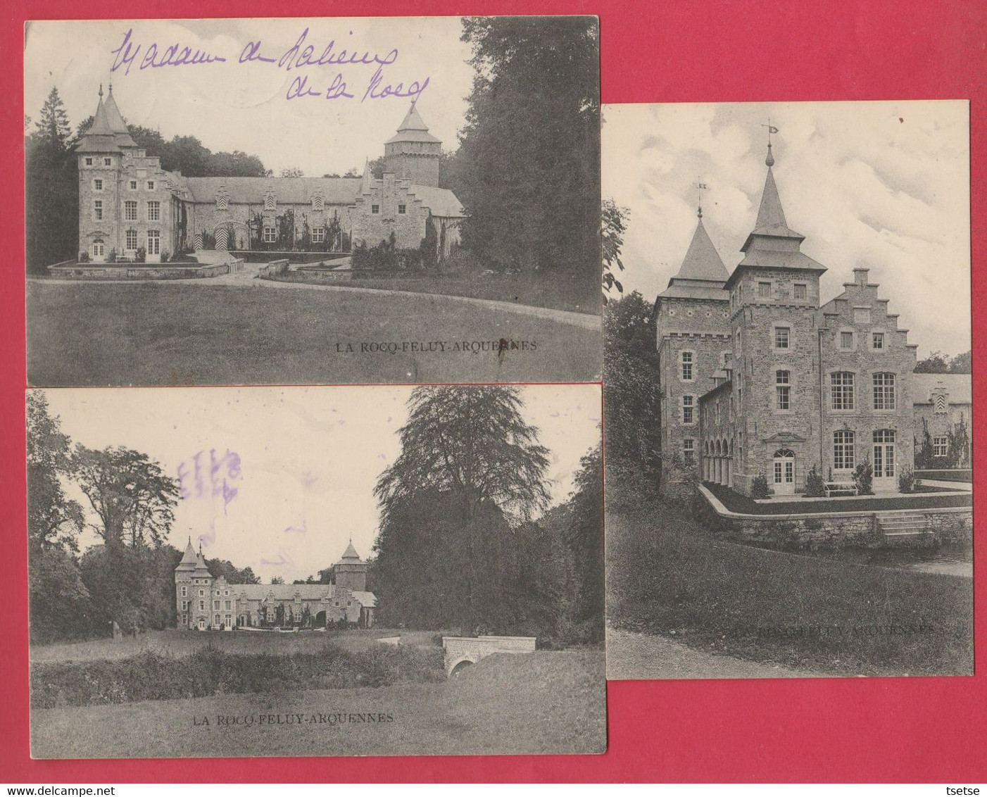 La Rocq-Feluy-Arquennes -Le Château ....3 Jolies Cartes Postales - 1912  ( Voir Verso ) - Seneffe