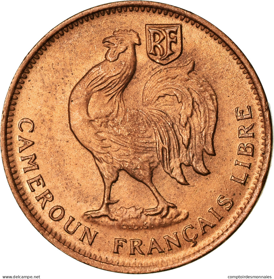 Monnaie, Cameroun, 50 Centimes, 1943, Pretoria, SPL, Bronze, KM:6 - Kameroen