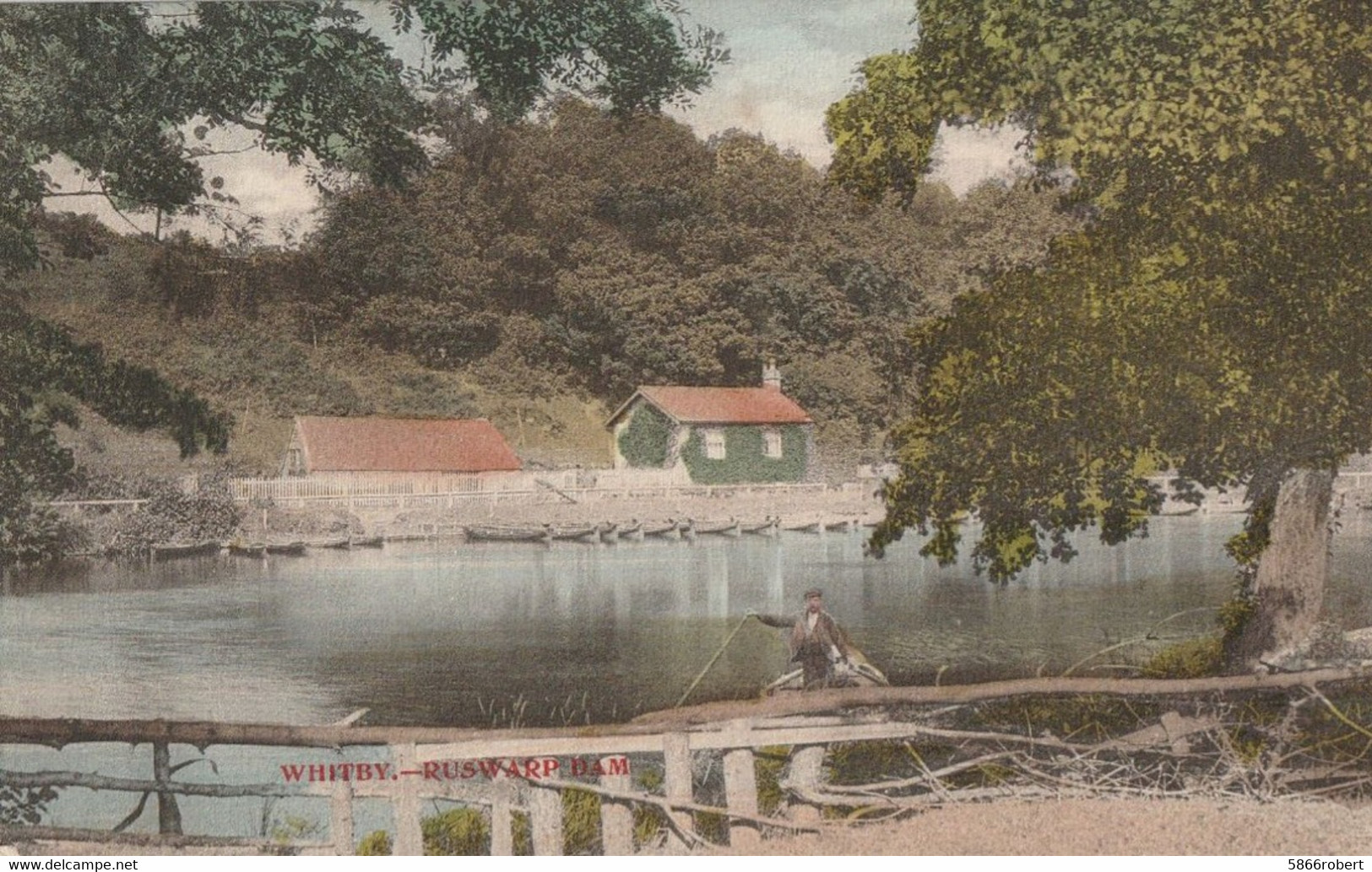 CARTE POSTALE ORIGINALE ANCIENNE COULEUR : WHITBY RUSWARP DAM  ROYAUME UNI  ANGLETERRE - Whitby