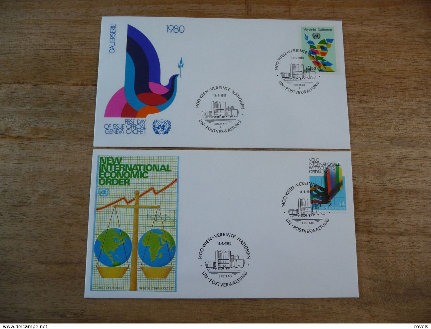 (6) UNITED NATIONS -ONU - NAZIONI UNITE - NATIONS UNIES * FDC 1980 * NEW INTERNATIONAL ECONOMIC ORDER . - Cartas & Documentos