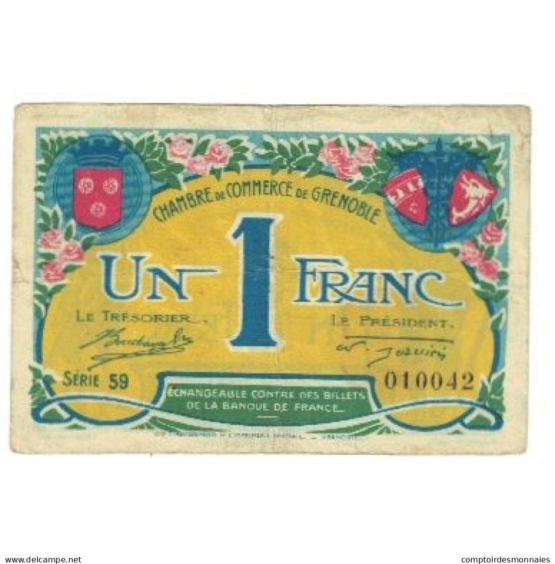 France, Grenoble, 1 Franc, 1917, TTB, Pirot:63-20 - Chambre De Commerce