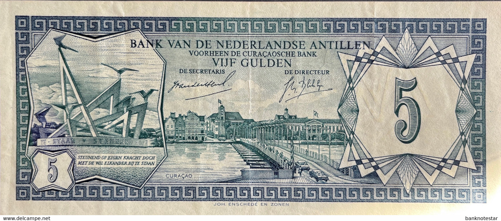 Netherland Antilles 5 Gulden, P-8a (28.8.1967) - Very Fine - Niederländische Antillen (...-1986)