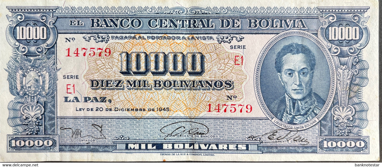 Bolivia 10.000 Bolivianos, P-151 (L.1945) - Very Fine - Bolivie