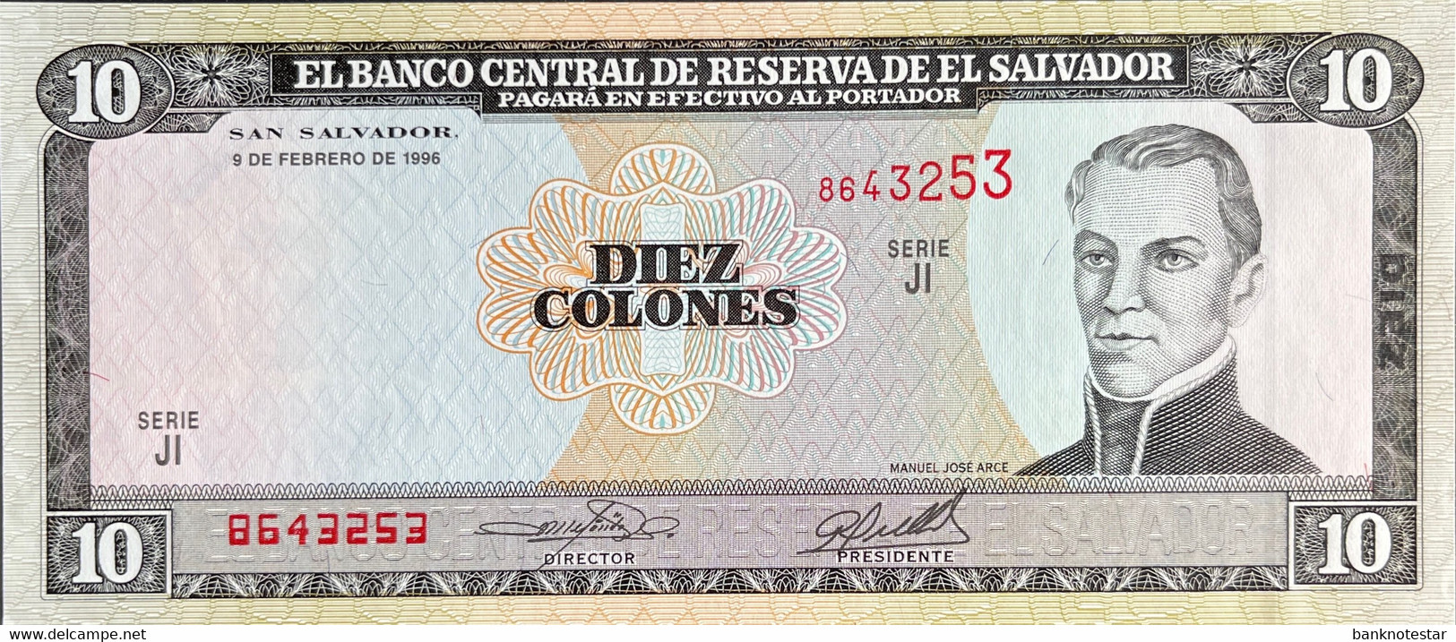 El Salvador 10 Colones, P-144 (9.2.1996) - UNC - El Salvador
