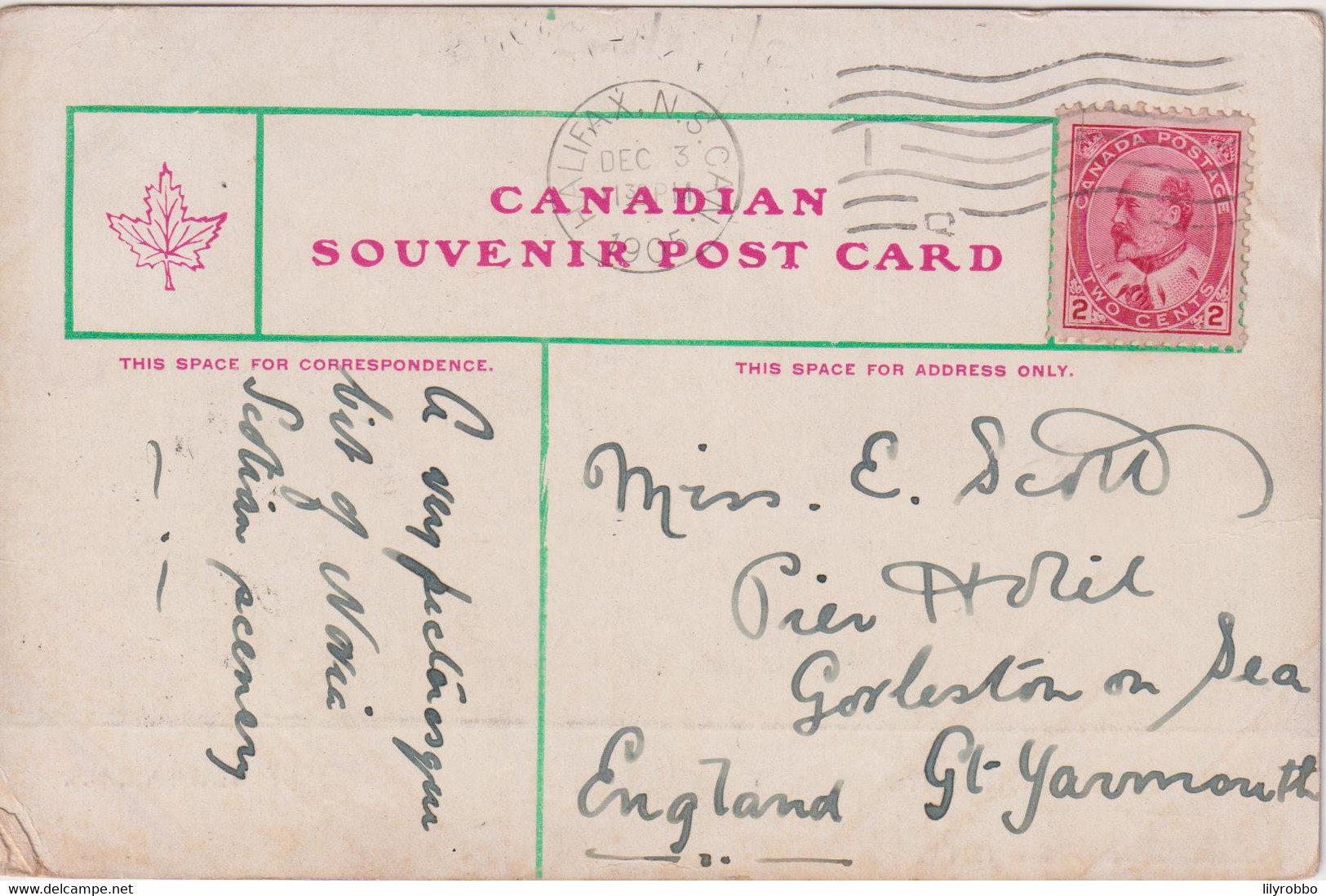CANADA -  Entrance To North West Arm HALIFAX -  1905 Postmark To UK - Halifax