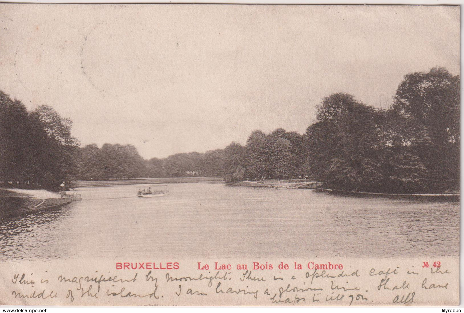 BELGIUM -  BRUXELLES - Le Lac Au Bois De La Cambre - VG Postmarks 1903 - Undivided Rear To Kingsdown Dover UK - Forêts, Parcs, Jardins