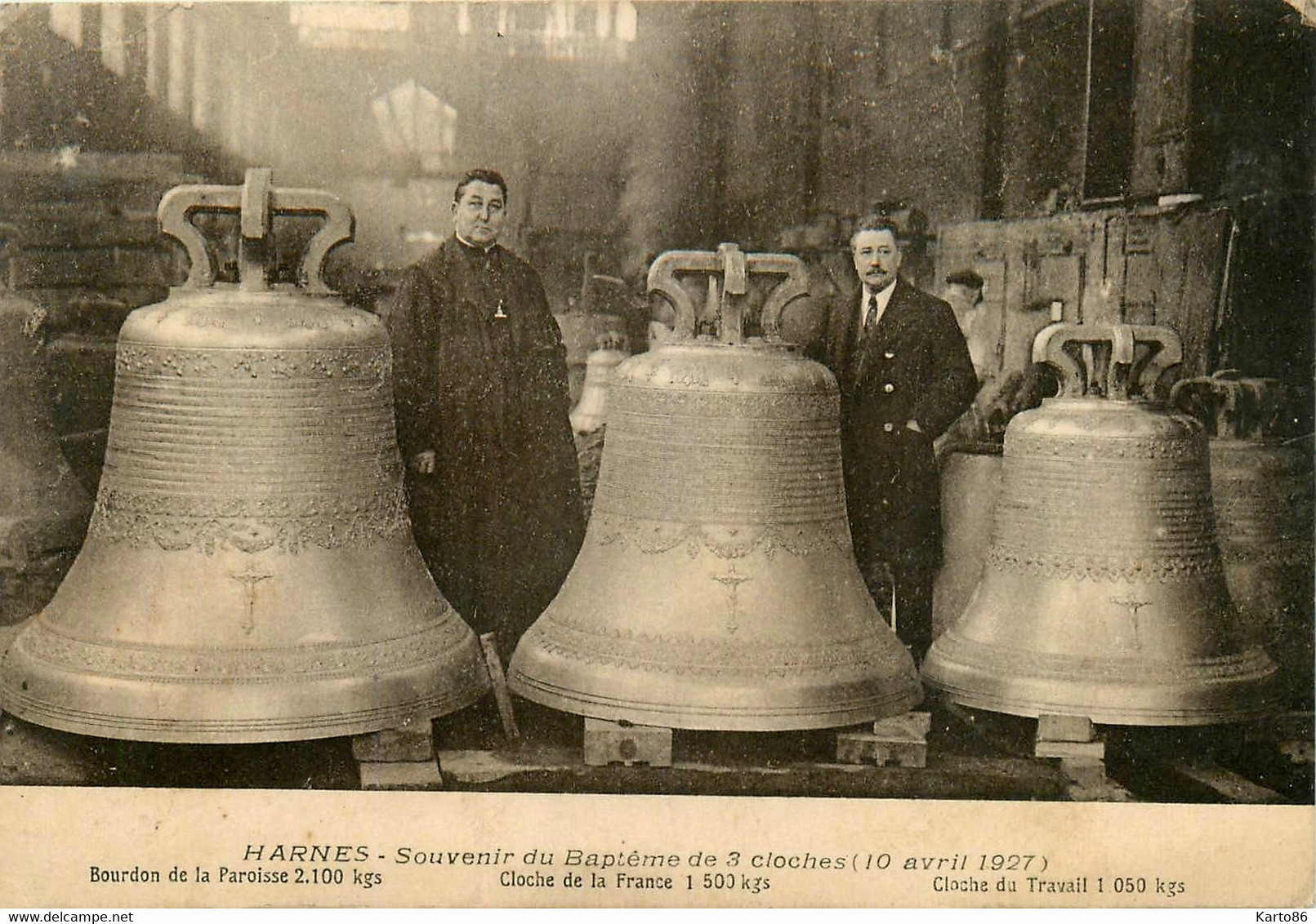 Harnes * Souvenir Du Baptême De 3 Cloches , Le 10 Avril 1927 * Religion - Harnes