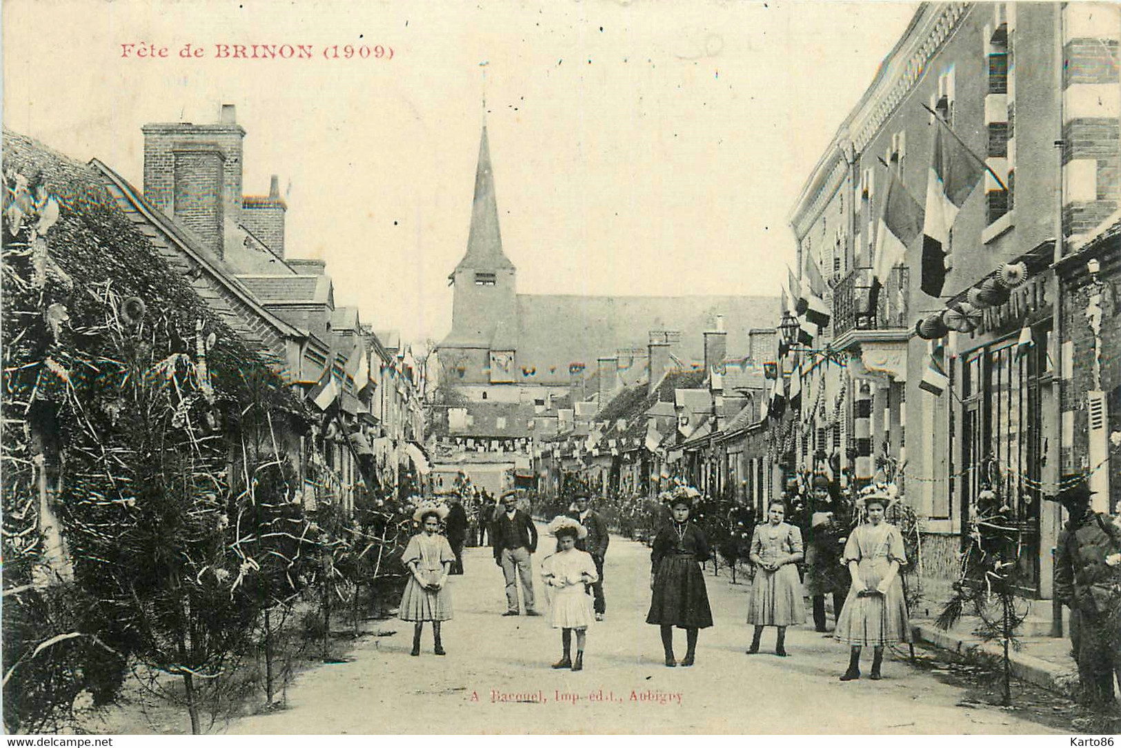 Brinon * La Fête Du Village * Décoration Dans Une Rue * Pharmacie - Brinon-sur-Sauldre