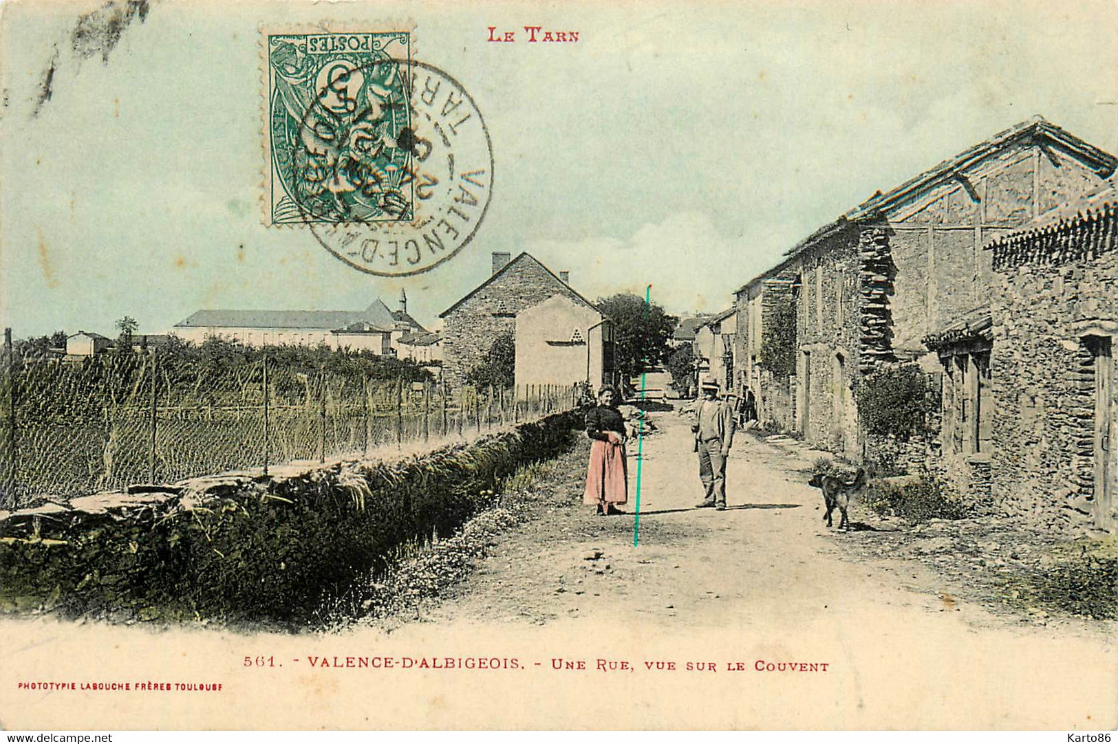 Valence D'albigeois * Une Rue * Vue Sur Le Couvent * Villageois - Valence D'Albigeois