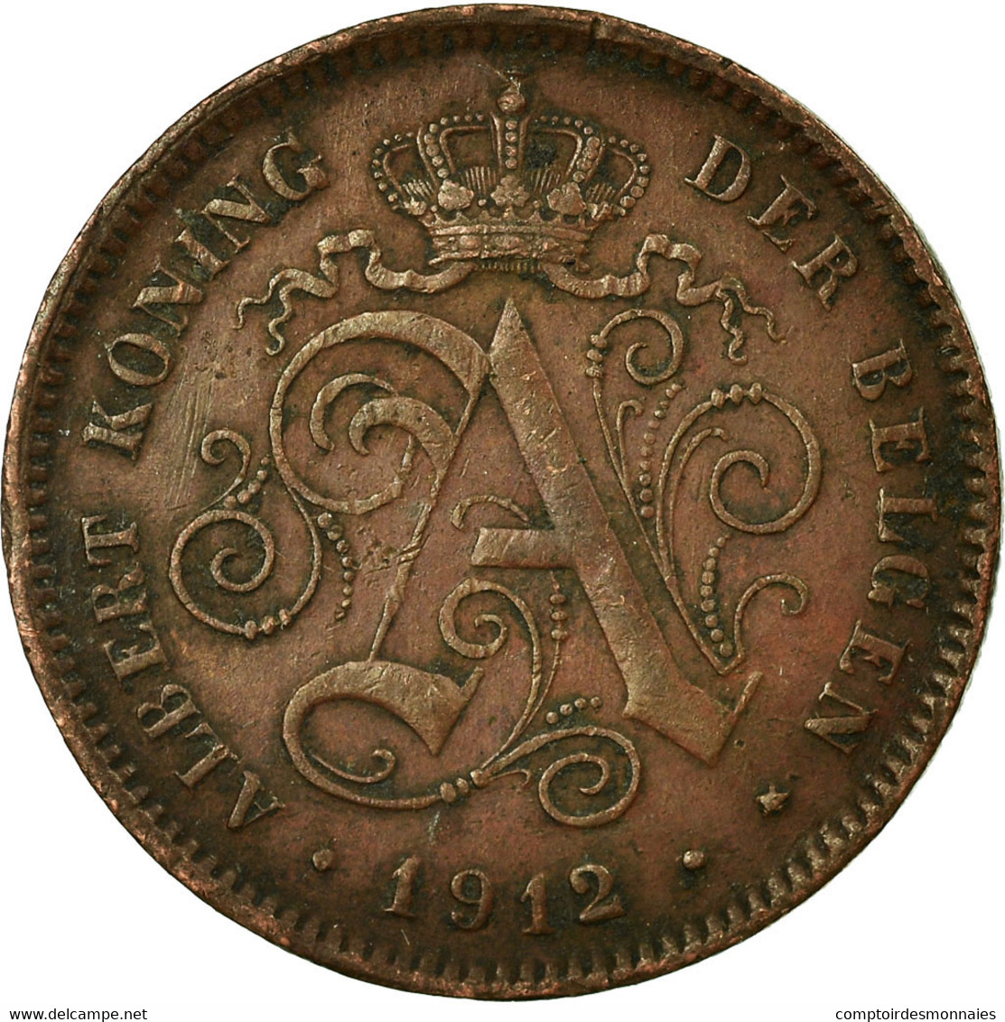 Monnaie, Belgique, Albert I, 2 Centimes, 1912, TB+, Cuivre, KM:65 - 2 Cent