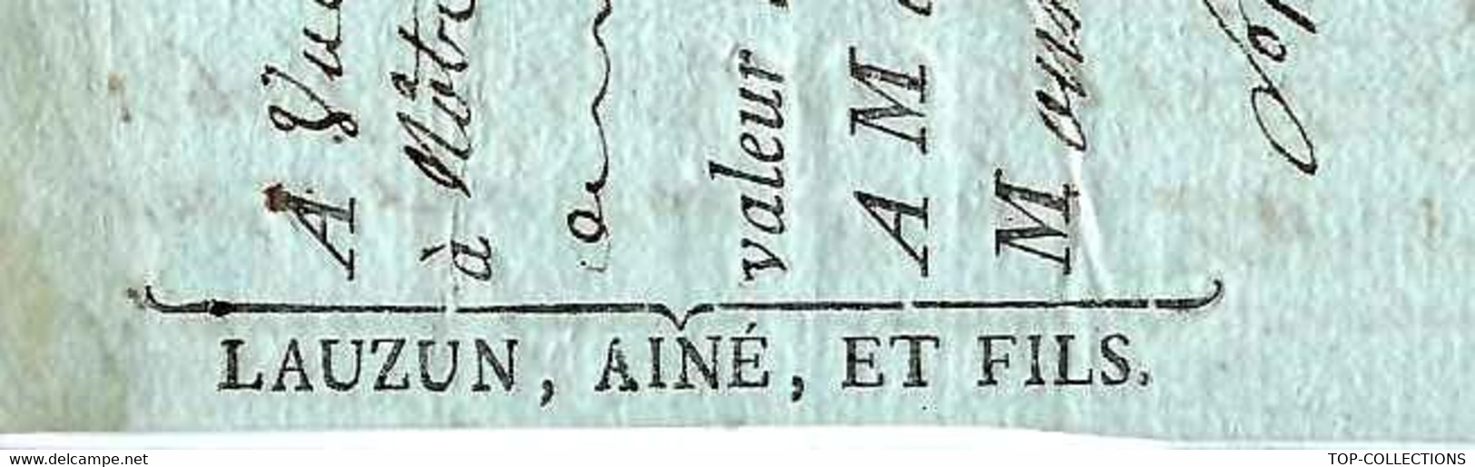 REVOLUTION 1790 SUPERBE LETTRE DE CHANGE TRAITE  Sign. Lauzun Ainé Et Fils Bordeaux  =>Corbin  Négociant à Trie - ... - 1799