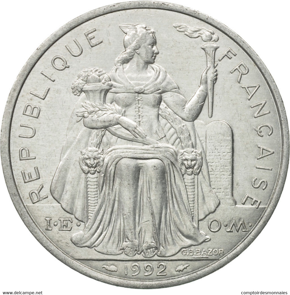 Monnaie, French Polynesia, 5 Francs, 1992, Paris, TTB, Aluminium, KM:12 - Frans-Polynesië