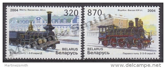 Belarus - Bielorussie 2004 Yvert 505-06, Trains & Stations - MNH - Belarus