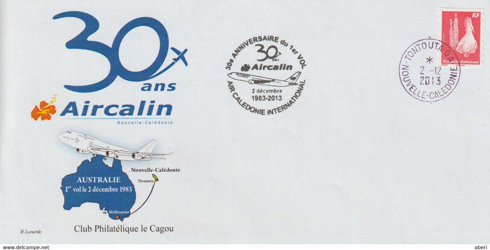 14445  30 Ans D'Aircalin - Nouvelle Calédonie - TONTOUTA 2013 - Storia Postale