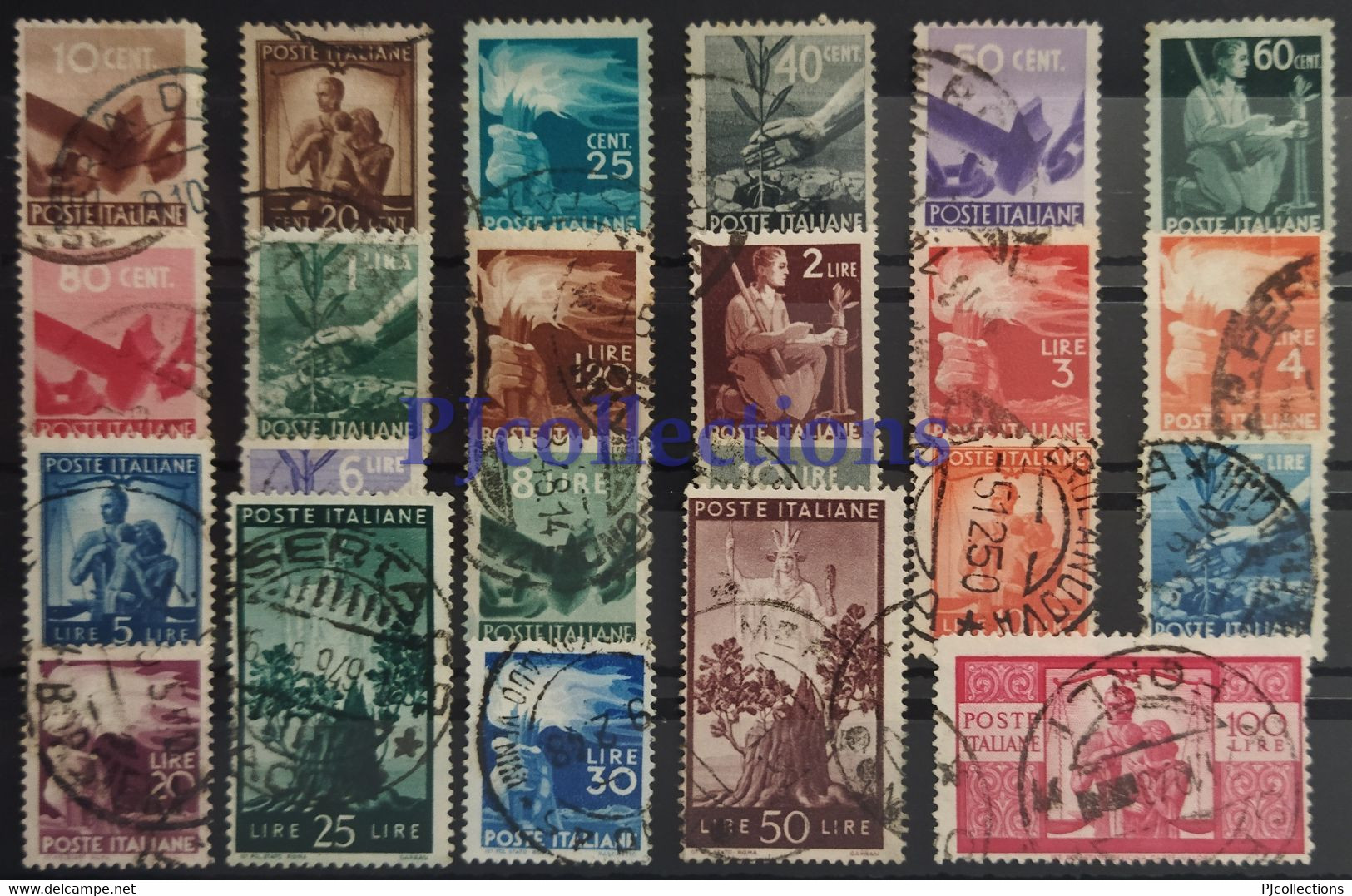 U10- ITALIA - ITALY DEMOCRATICA FULL SET 23 STAMPS USATI - USED - Lotti E Collezioni