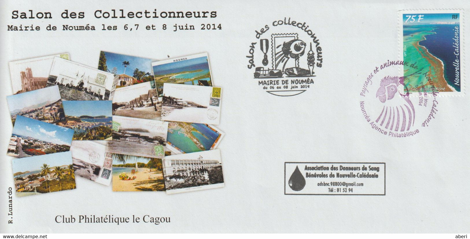 14447  Salon Des Collectionneurs - Nouvelle Calédonie - NOUMEA  AGENCE PHILATELIQUE 2014 - Storia Postale