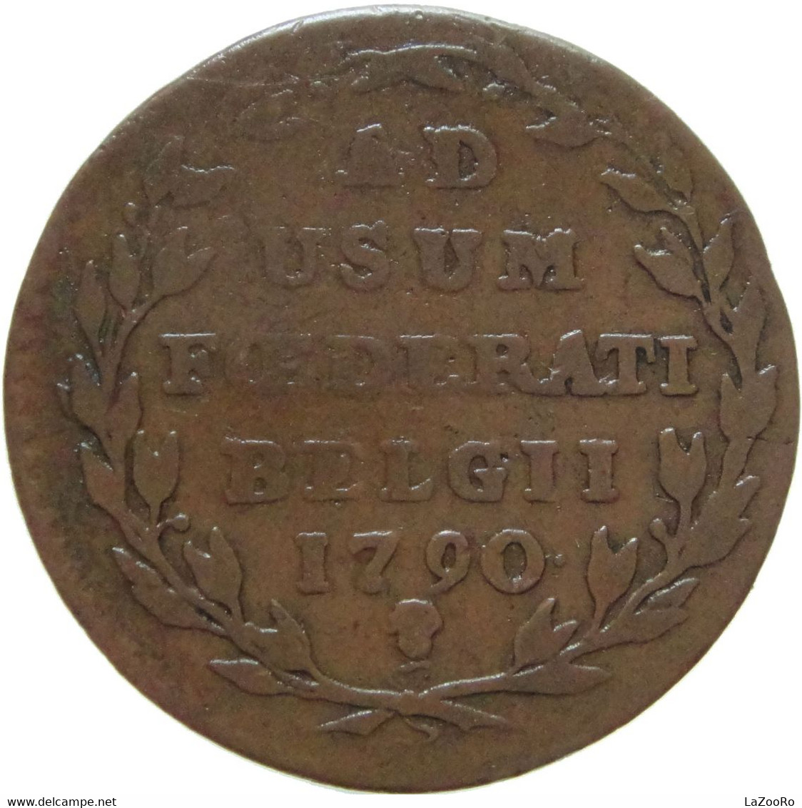 LaZooRo: Austrian Netherlands 2 Liards 1790 VF Brabant Revolution - Autres & Non Classés