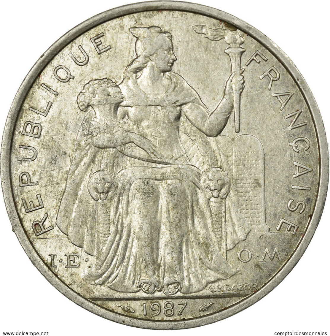 Monnaie, French Polynesia, 5 Francs, 1987, Paris, TTB, Aluminium, KM:12 - Frans-Polynesië
