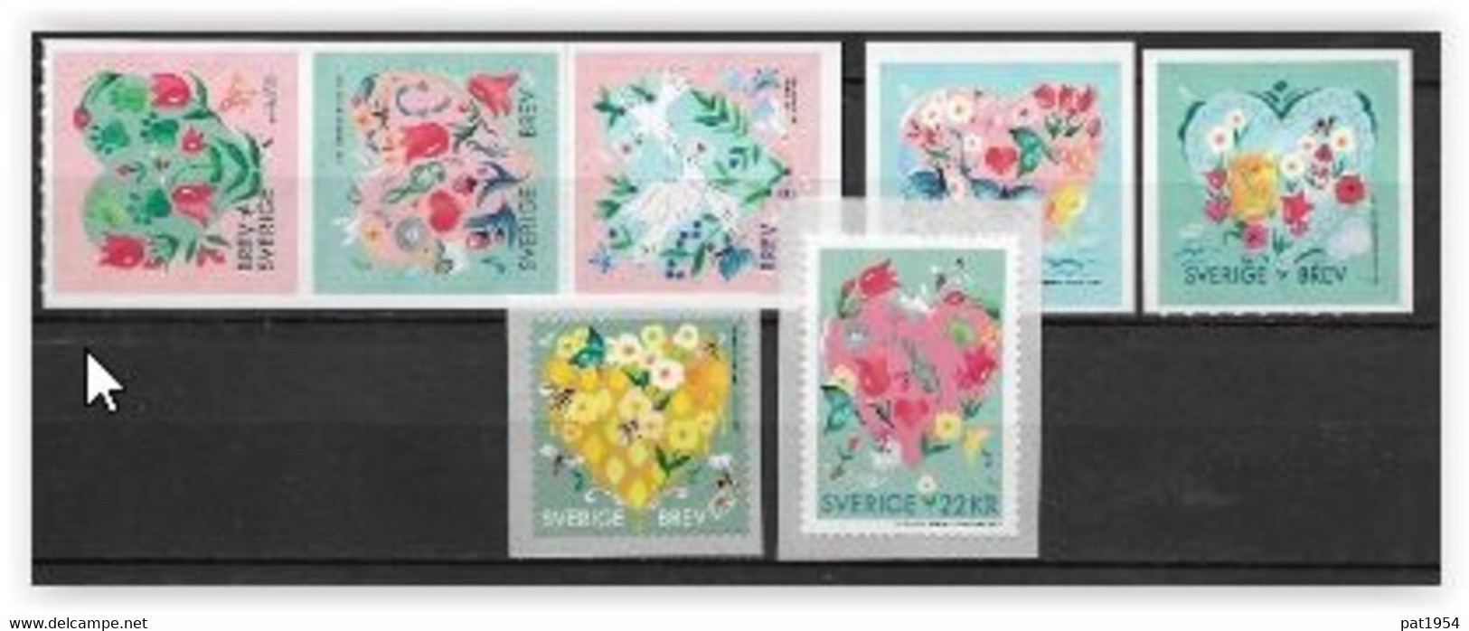 Suède 2020 Série Complète Neuve Voeux Avec Coeurs - Unused Stamps