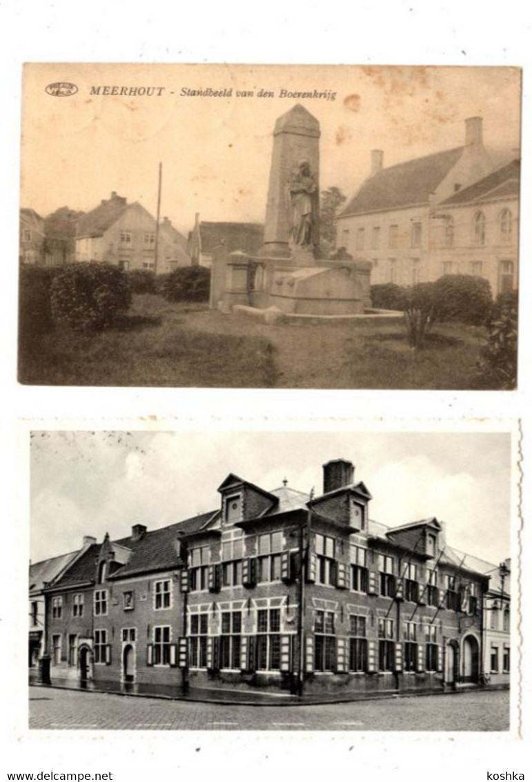 MEERHOUT - Lot 2 Kaarten - Gemeentehuis (niet Verzonden) + Standbeeld Van Den Boerenkrijg (1925) - Meerhout