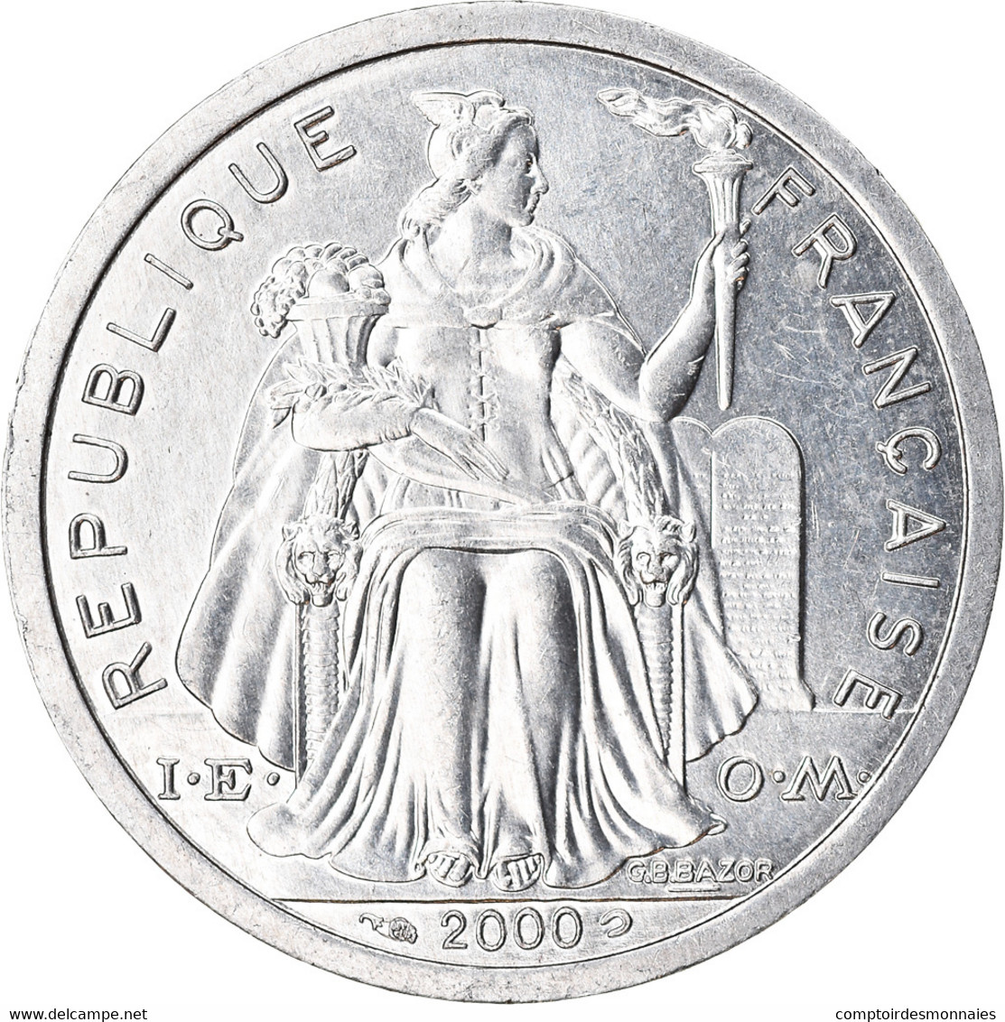 Monnaie, French Polynesia, 2 Francs, 2000, Paris, TTB, Aluminium, KM:10 - Frans-Polynesië