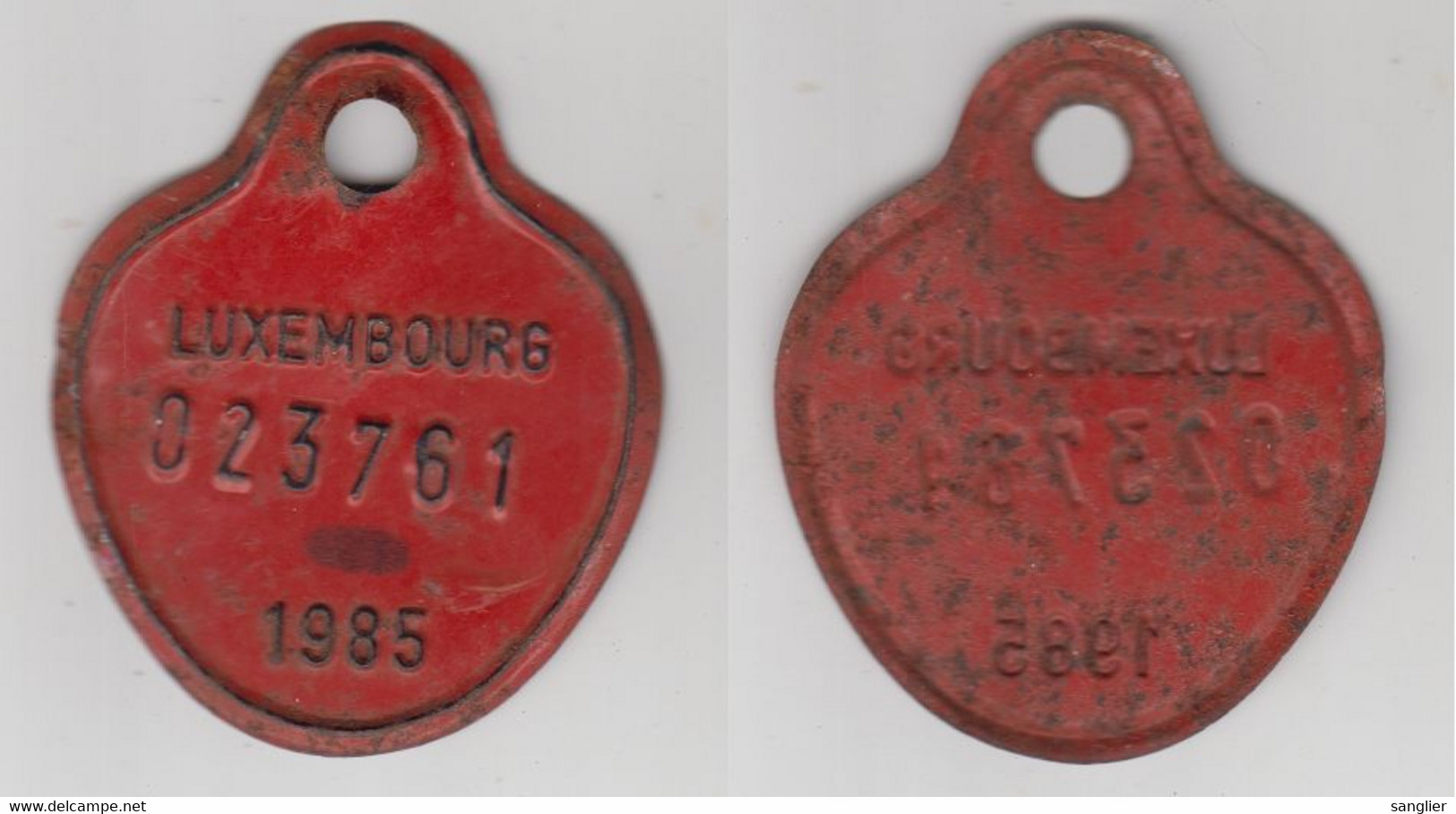 BELGIQUE (Luxembourg) - PLAQUE DE VELO 1985 - Plaques D'immatriculation