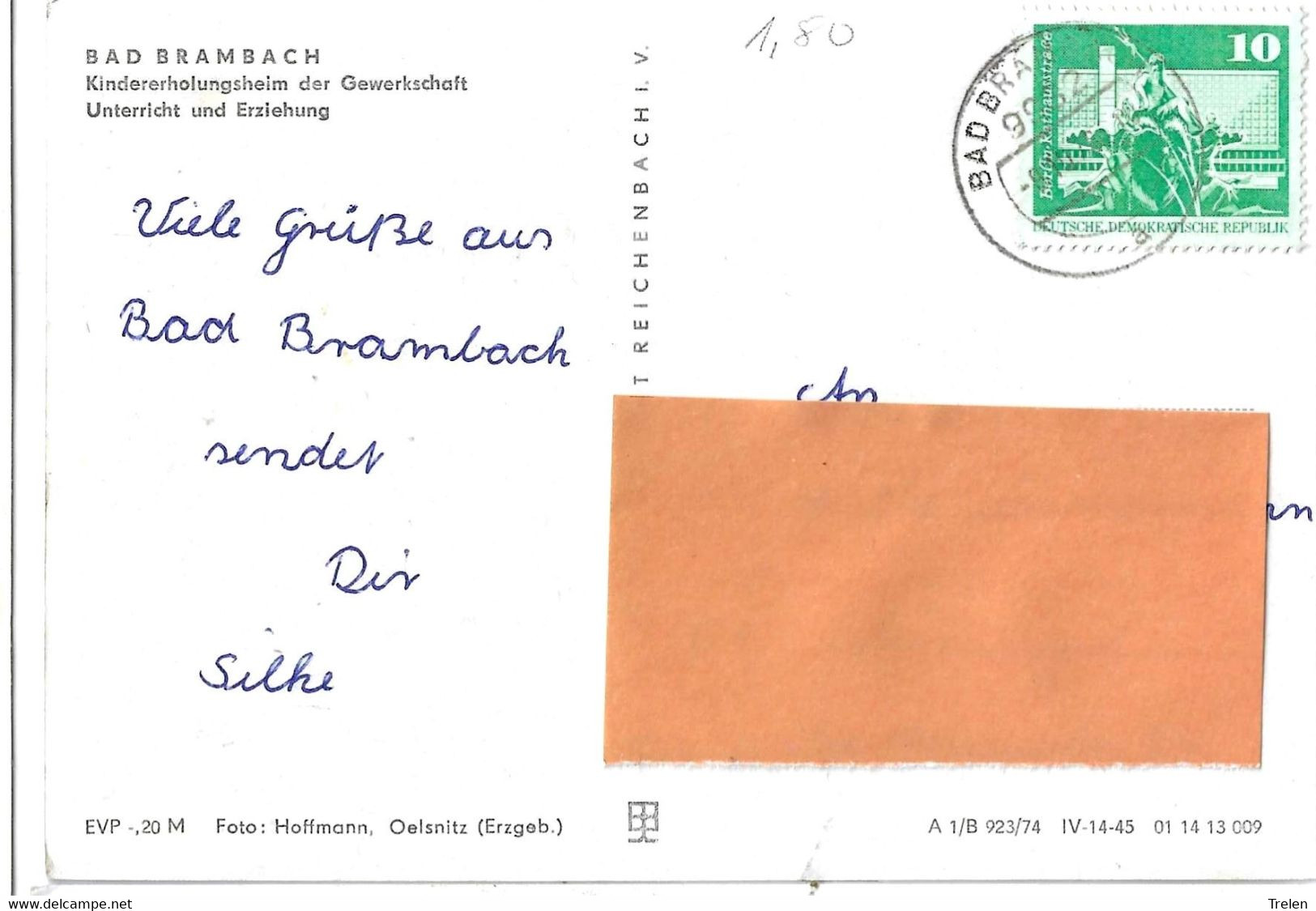 Allemagne, DDR, Bad Brambach, Kindererholungsheim Der Gewerkschaft, Gelaufen - Bad Brambach