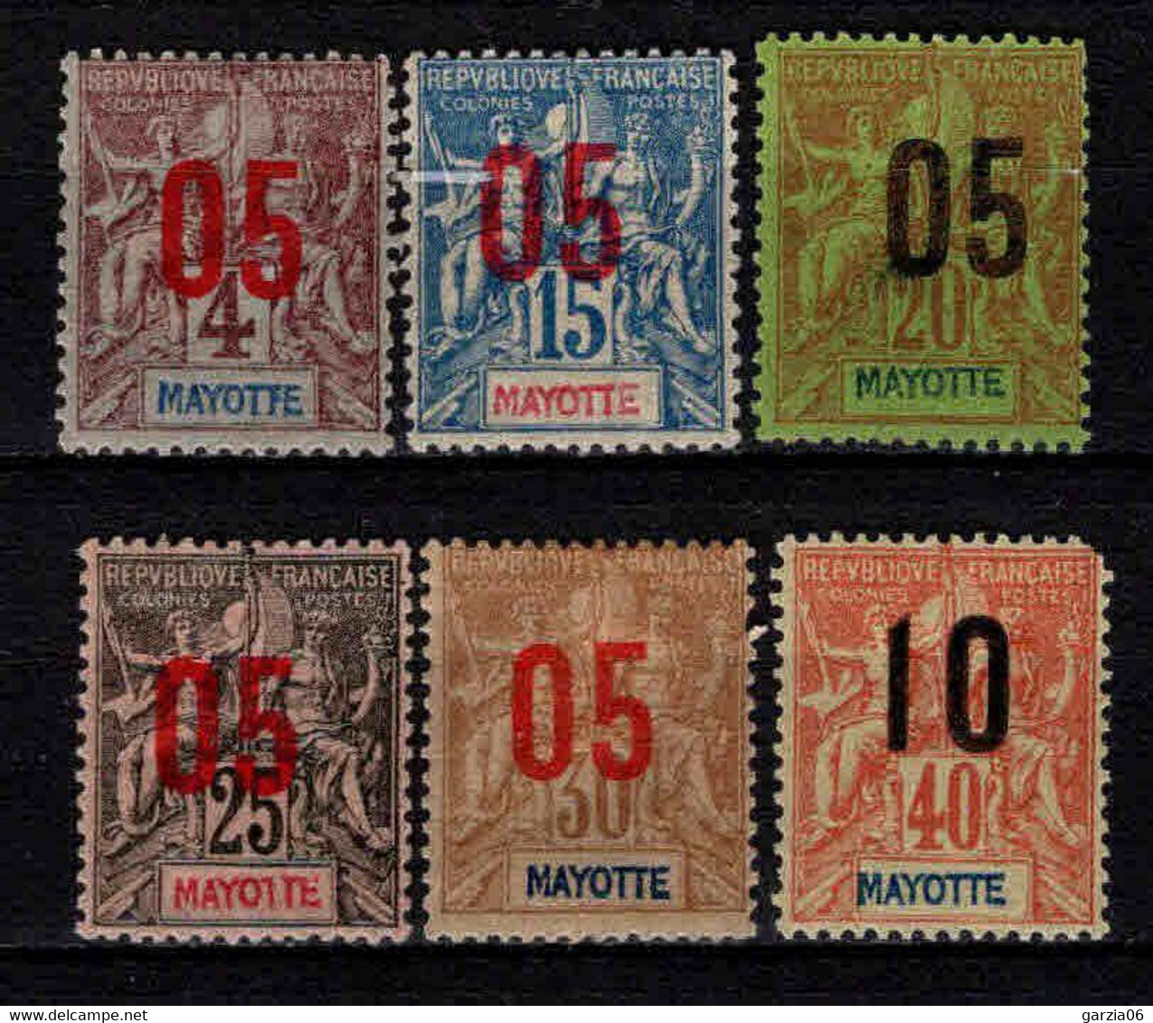 Mayotte - 1912   -  N° 22 à 27   Neufs * - MLH - Unused Stamps
