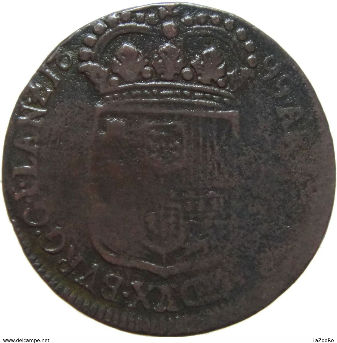 LaZooRo: Spanish Netherlands FLANDERS 1 Liard 1699 F / VF Rotation - Pays Bas Espagnols