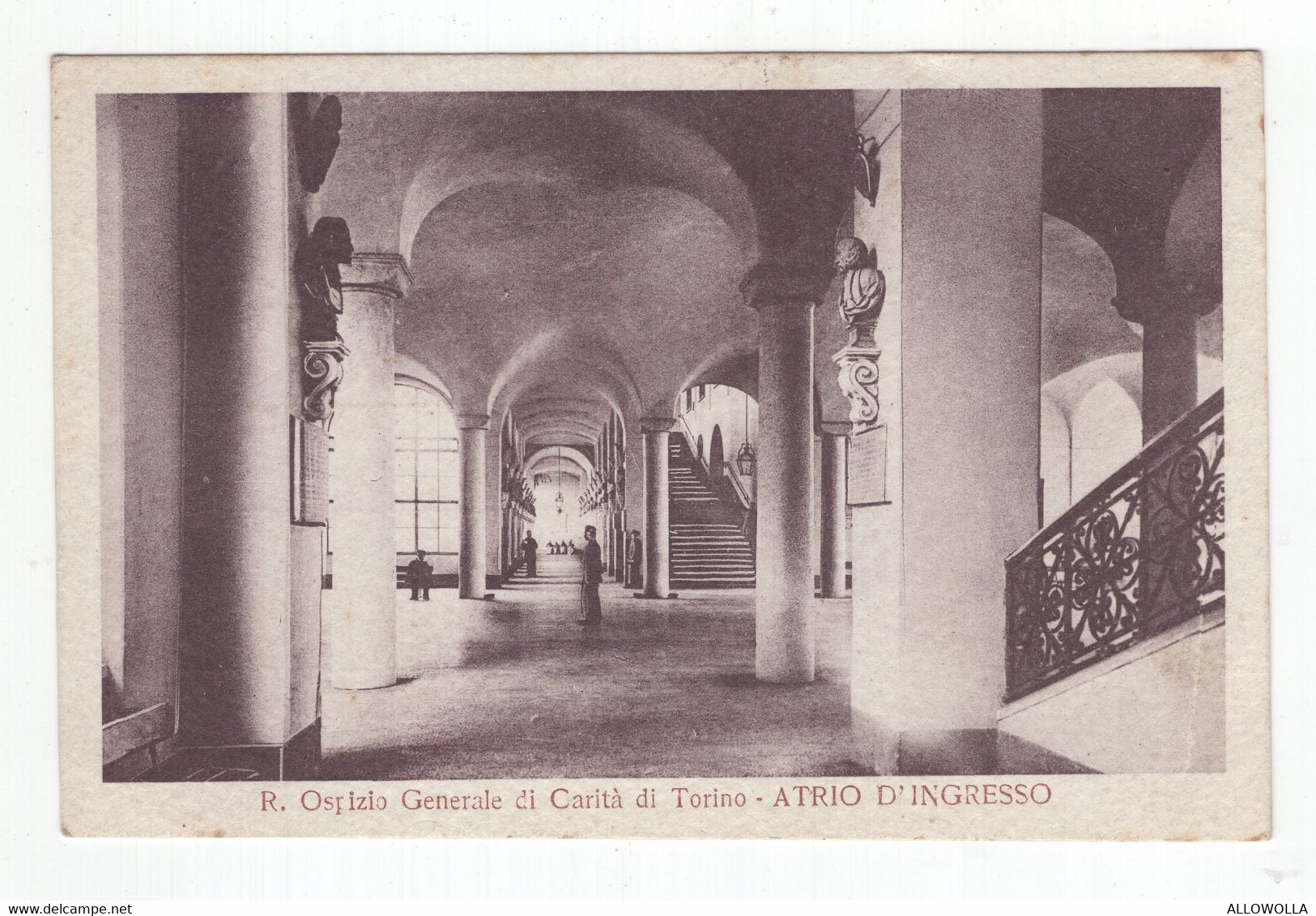 17797 "R. OSPIZIO GENERALE DI CARITA' DI TORINO-ATRIO D'INGRESSO " ANIMATA-VERA FOTO-CART. POST. NON SPED. - Salute, Ospedali