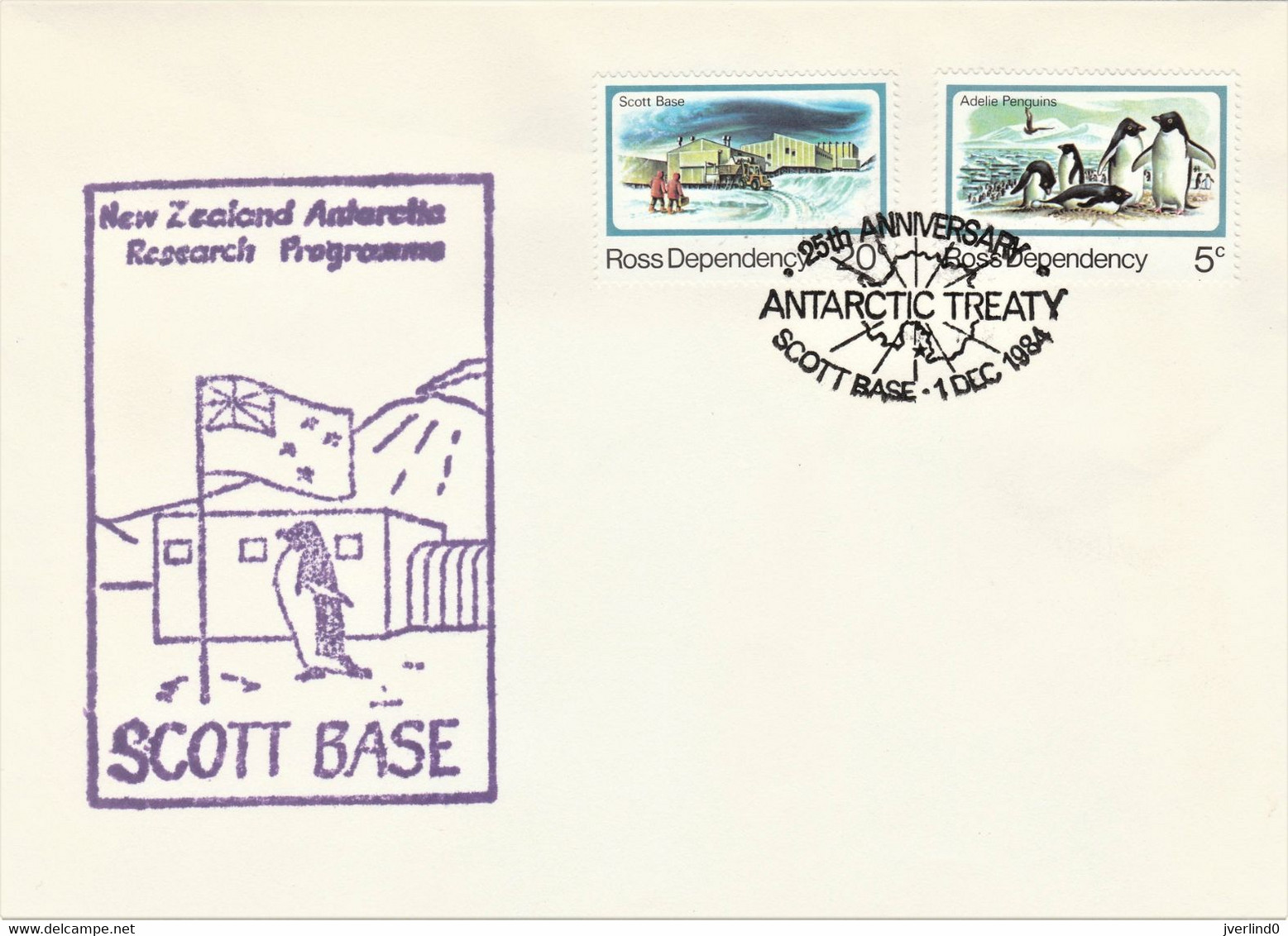 Ross Dependency 1984 Scott Base Antarctic Treaty Cancel - Brieven En Documenten