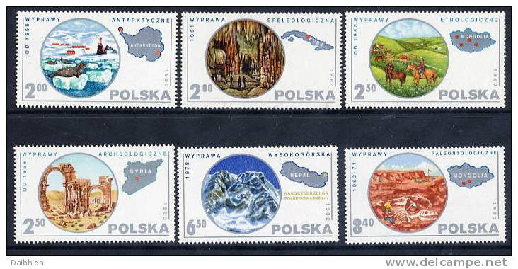 POLAND 1980 Scientific Expeditions Set MNH / **.  Michel 2686-91 - Unused Stamps