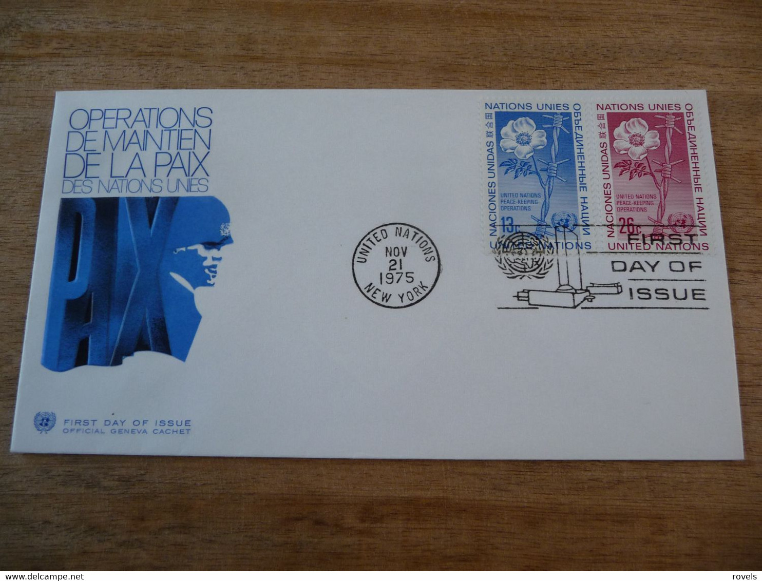 (6) UNITED NATIONS -ONU - NAZIONI UNITE - NATIONS UNIES *  FDC 1975 * Operations De Mantien De La Paix - Brieven En Documenten