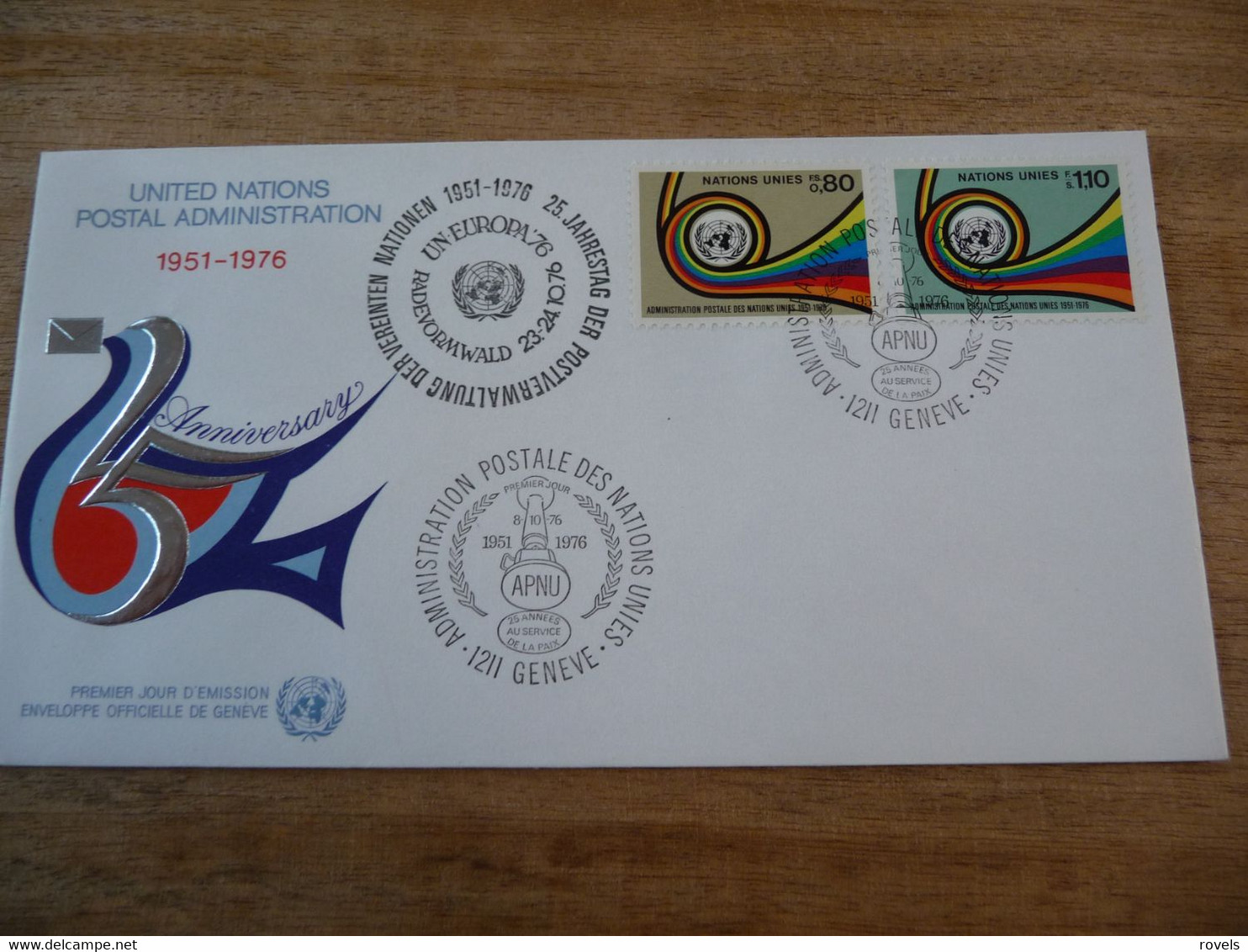 (6) UNITED NATIONS -ONU - NAZIONI UNITE - NATIONS UNIES *  FDC 1975 * Postl Administration 25 Years - Briefe U. Dokumente