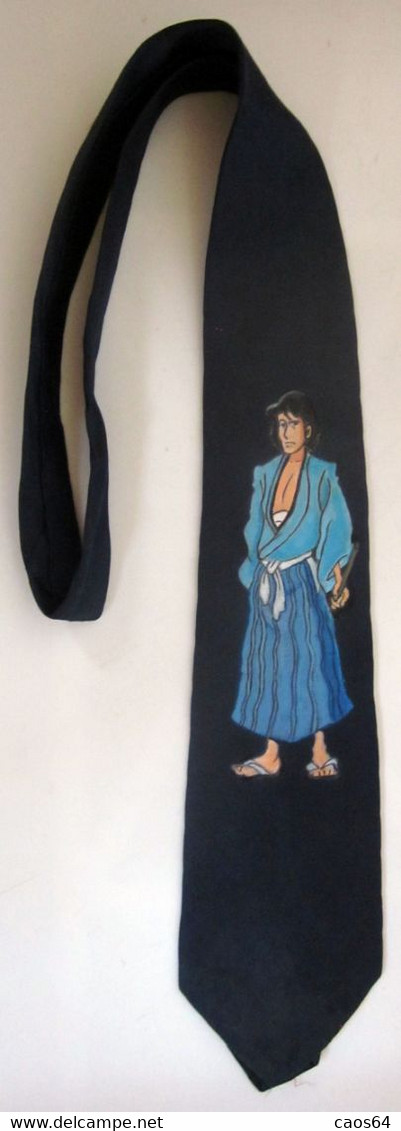 Goemon Lupin III Cravatta  Dipinta A Mano Seta - Ties