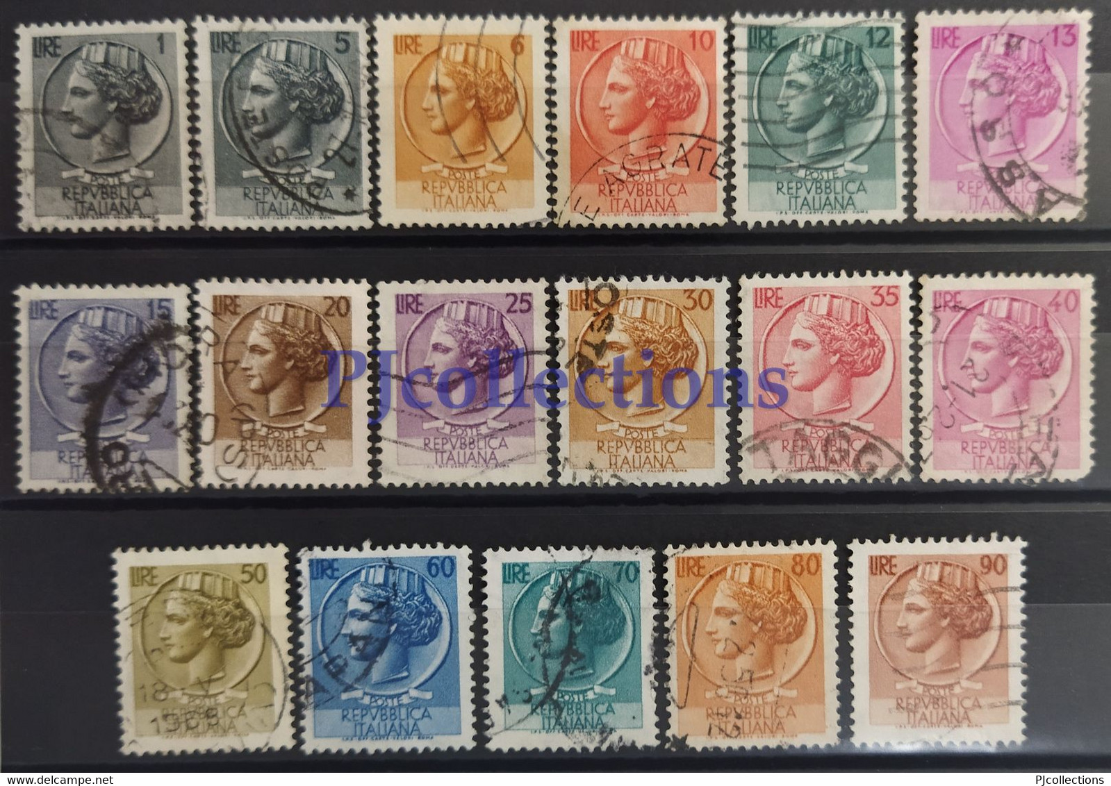 U22- ITALIA - ITALY 1955 SIRACUSANA FULL SET 17 STAMPS USATI - USED - Lotti E Collezioni